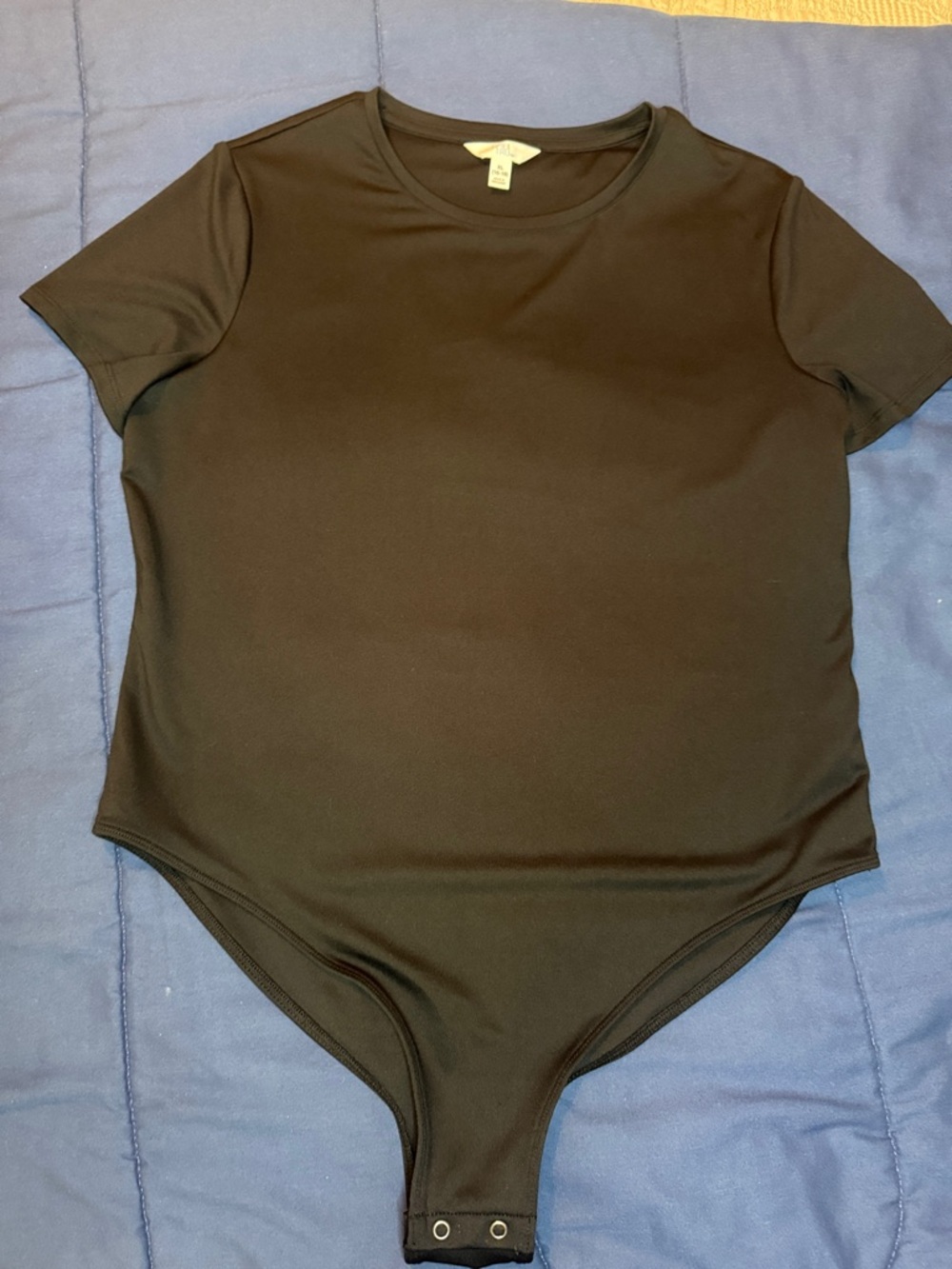 Time and Tru Black Short Sleeve Bodysuit